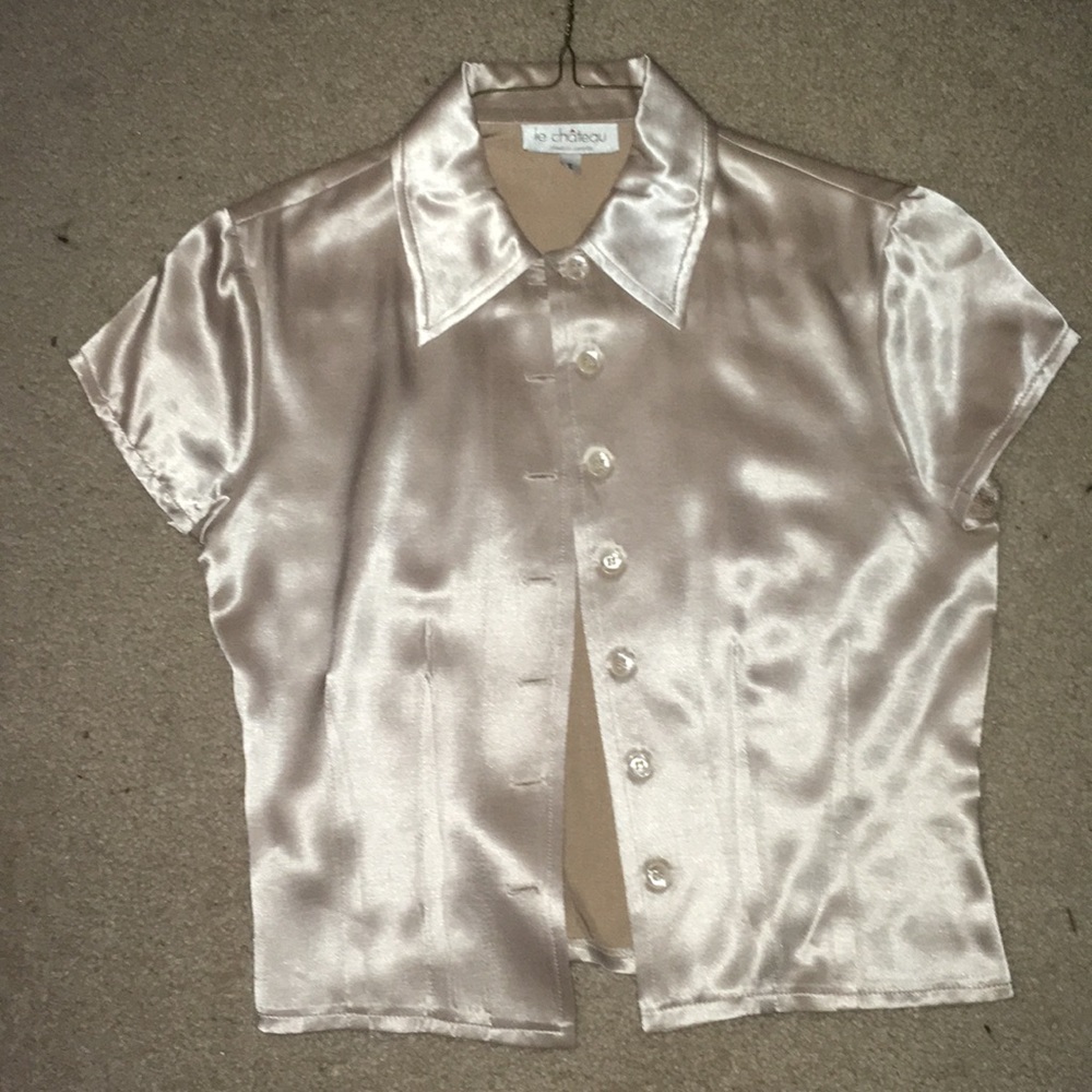 Cream satin top
